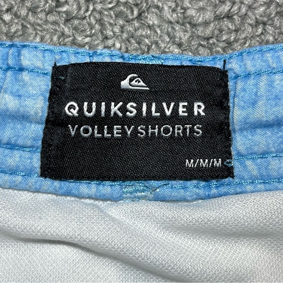 Quicksilver Volley Shorts Mens Size Medium Blue Lined Sport Drawstring Swim - Picture 5 of 10
